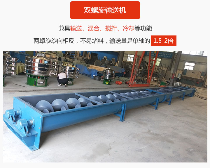 雙螺旋輸送機(jī)具備混合、攪拌功能
